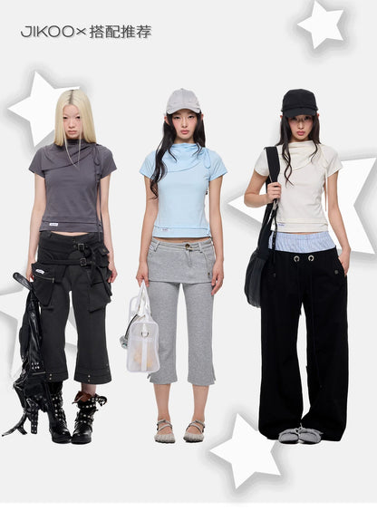 HIGH-NECK SLIMMING T-SHIRT