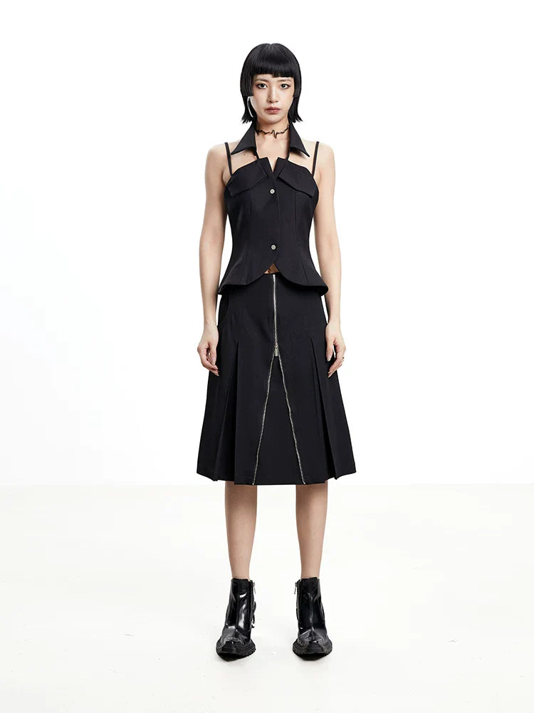 A-LINE SKIRT WITH CUTOUTS