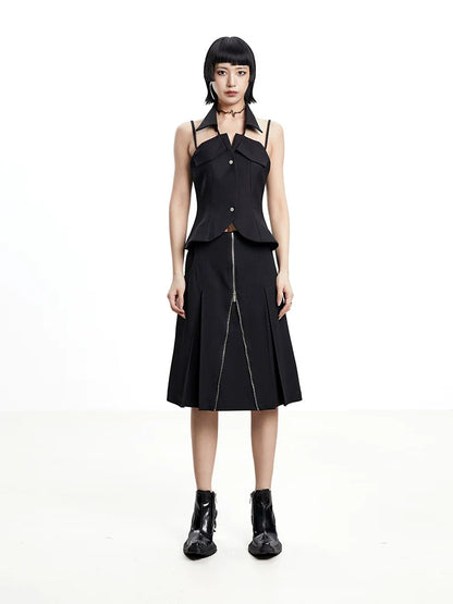 A-LINE SKIRT WITH CUTOUTS