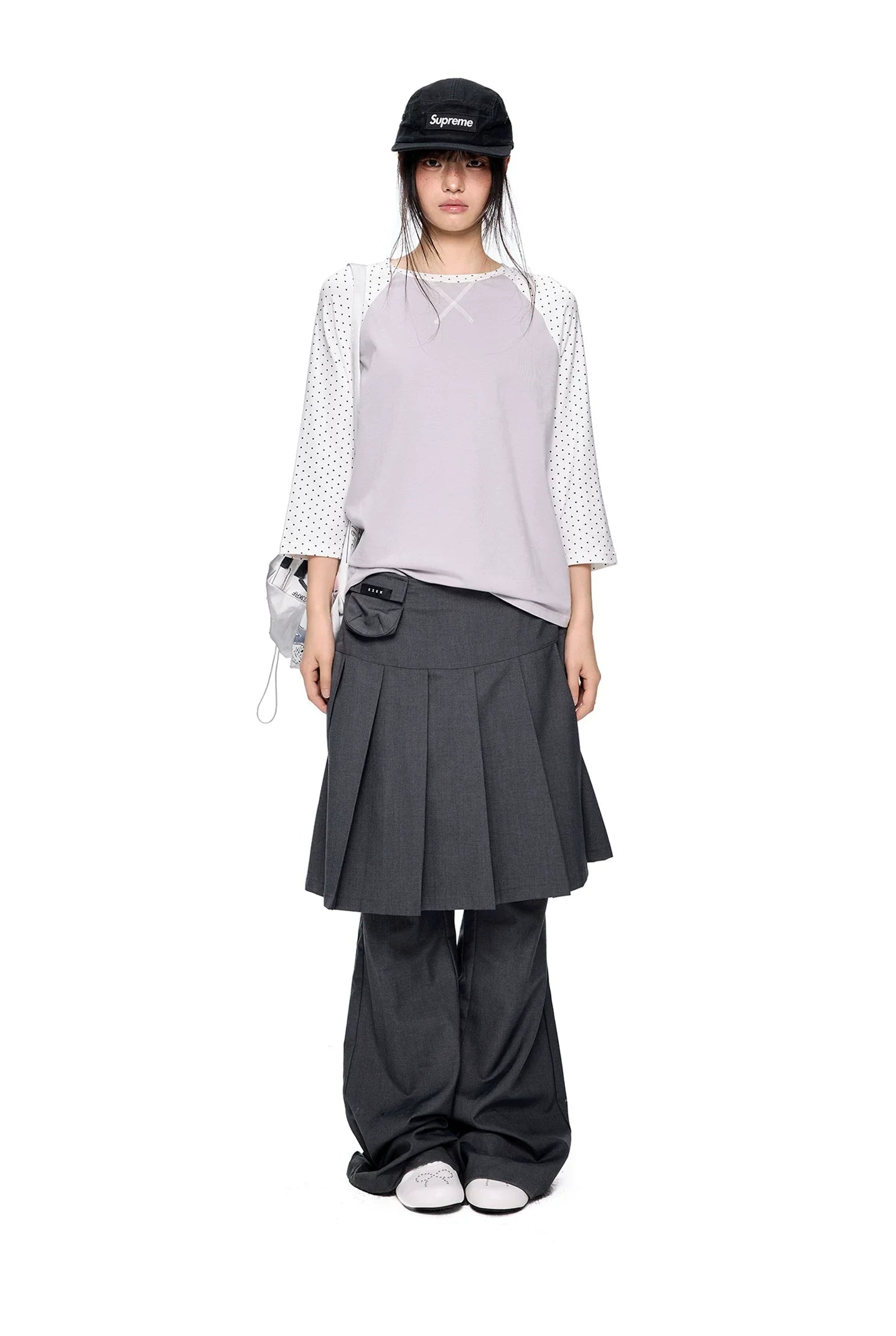 PLEATED FLARE TROUSERS