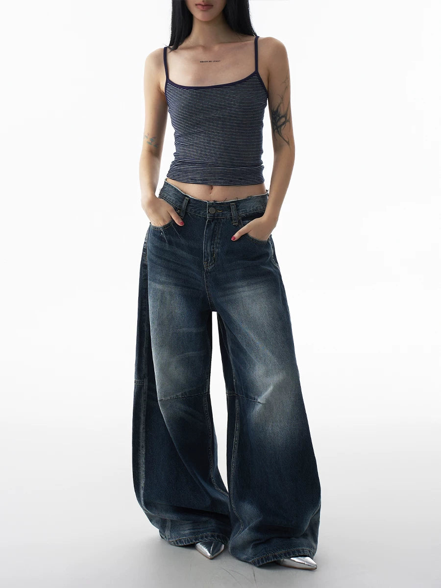 WASHED WIDE-LEG JEANS