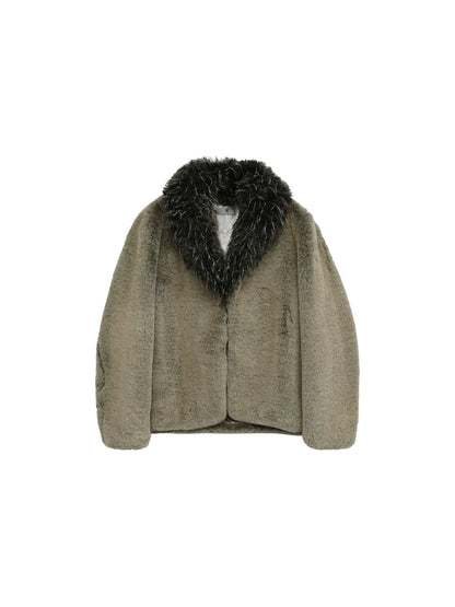 THICK FUR COLLAR COAT