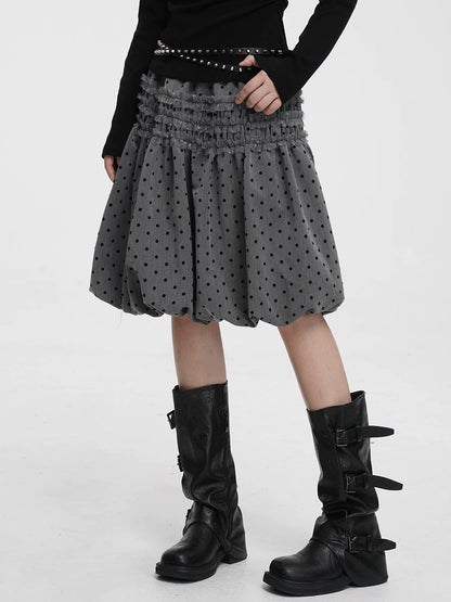 POLKA DOT HALTER MIDI SKIRT