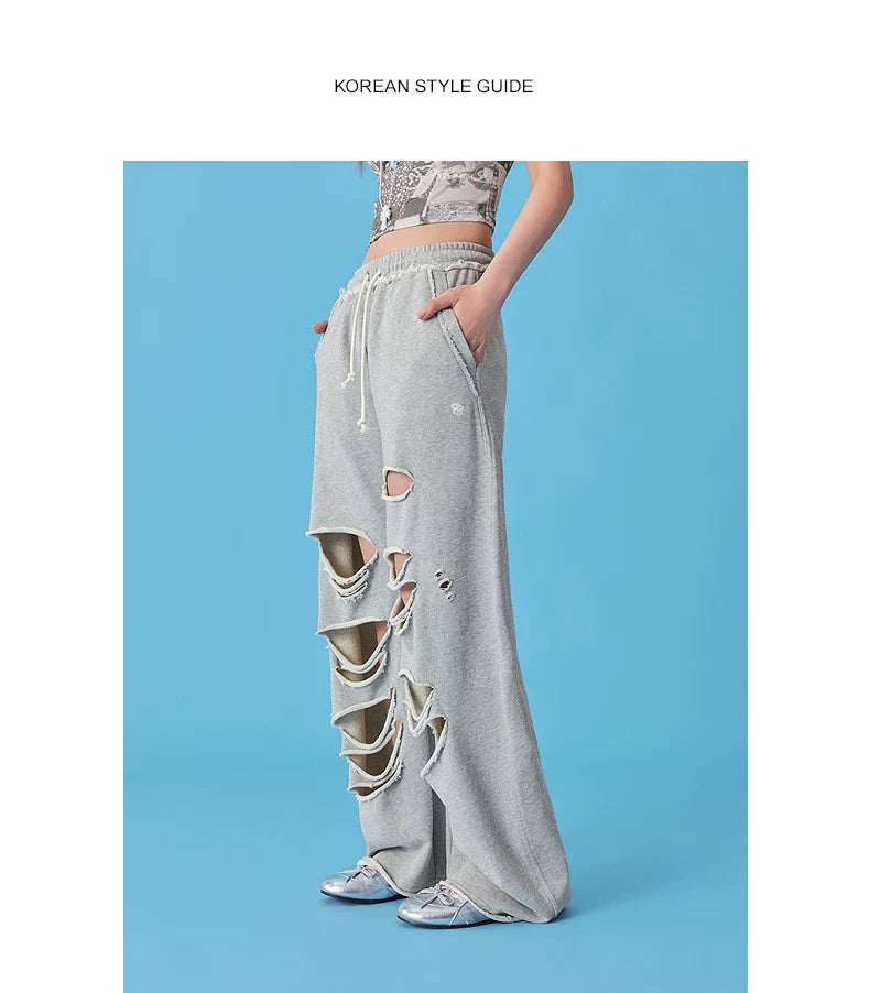 RIPPED CASUAL SWEATPANTS