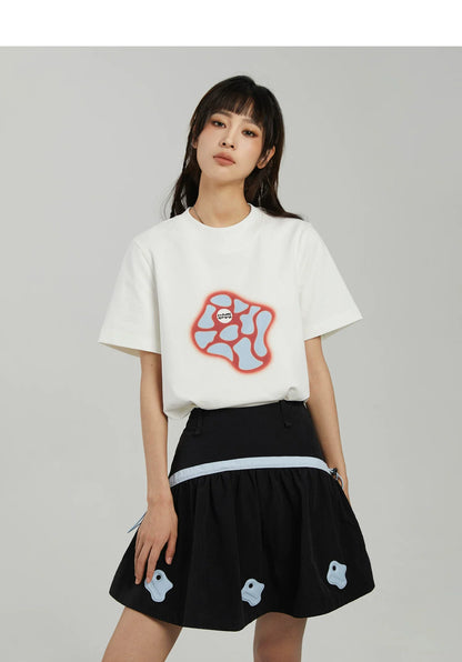 COLOR-BLOCK A-LINE MINI SKIRT