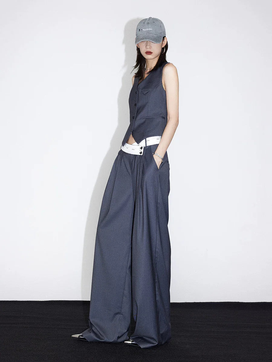FLOWY PLEATED WIDE-LEG PANTS