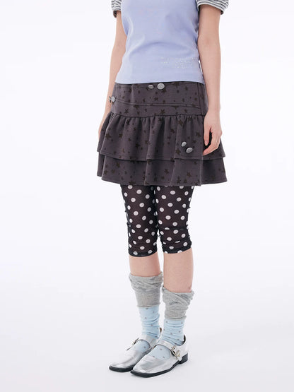 CUTE BUTTONED STRETCH SKIRT