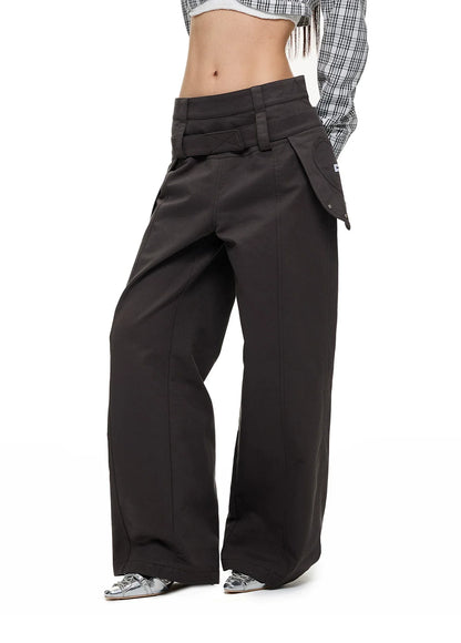 CASUAL WIDE-LEG PANTS WITH BELT