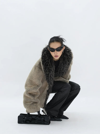 THICK FUR COLLAR COAT