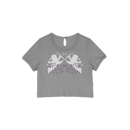 VINTAGE VINE TEXTURED SHORT SLEEVE TOP