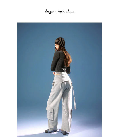 ASYMMETRICAL FRAYED EDGE PANTS