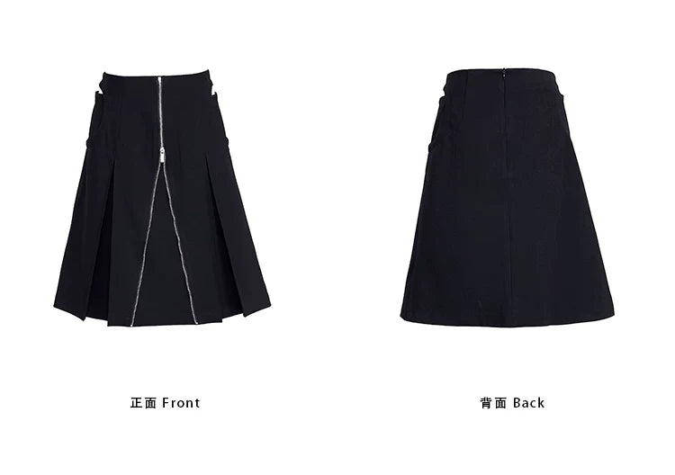 A-LINE SKIRT WITH CUTOUTS