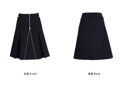 A-LINE SKIRT WITH CUTOUTS