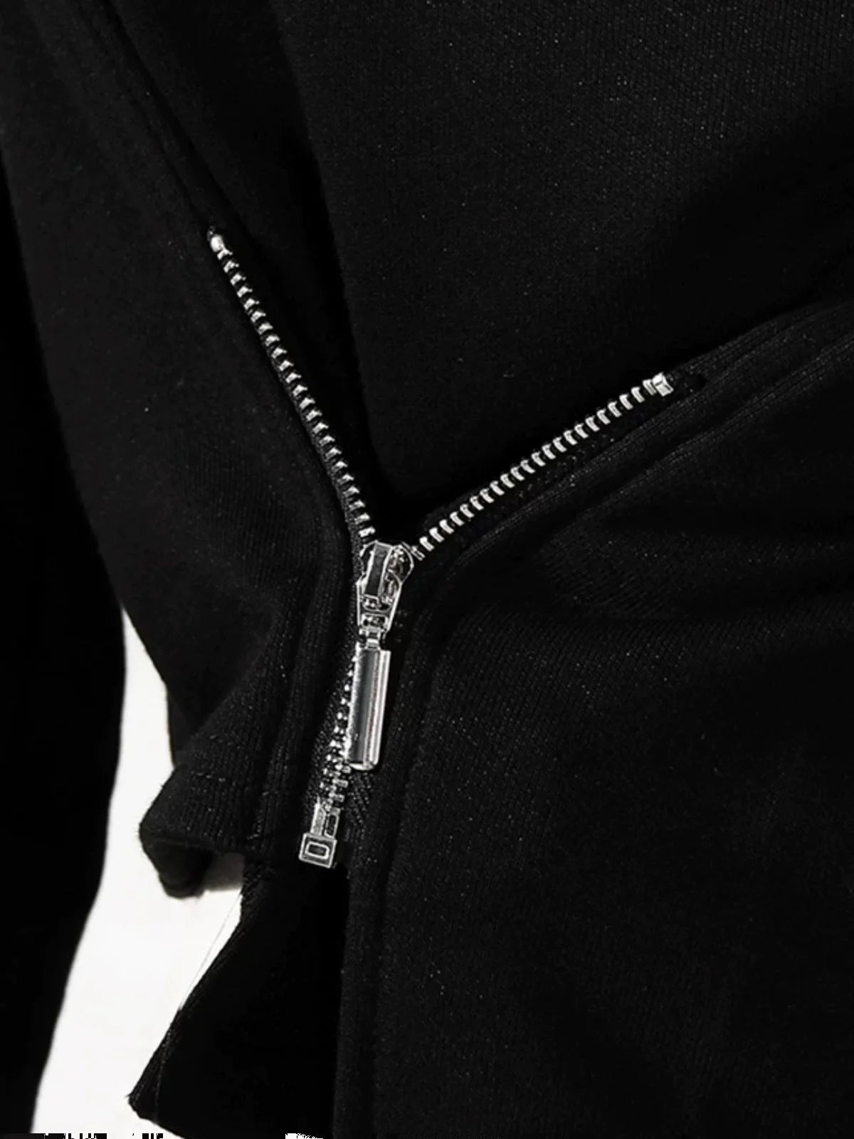 HIGH-NECK ASYMMETRICAL SWEATSHIRT JACKET