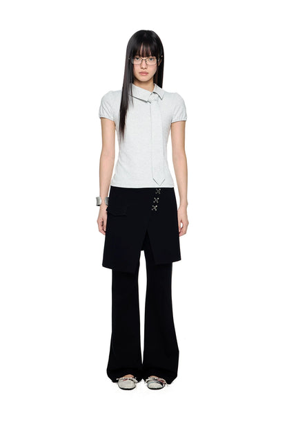 V-NECK PUFF-SLEEVE TOP