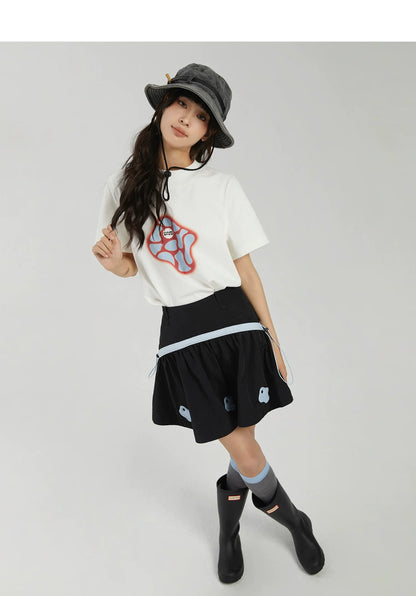 COLOR-BLOCK A-LINE MINI SKIRT