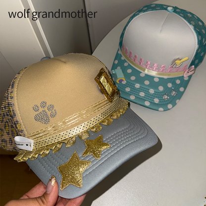 RETRO EMBROIDERED DUCK TONGUE CAP