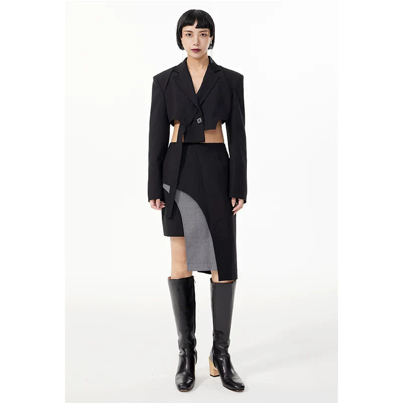 LAYERED SKIRT WITH CURVED HEM