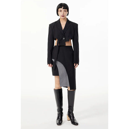 LAYERED SKIRT WITH CURVED HEM