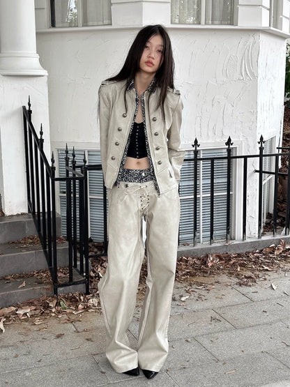 PUNK LEOPARD LAYERD PANTS