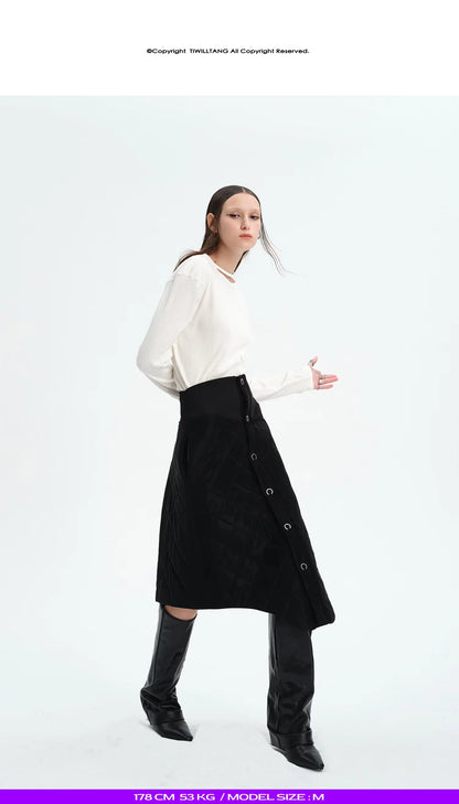 WINTER 3D QUILTED COTTON SKIRT