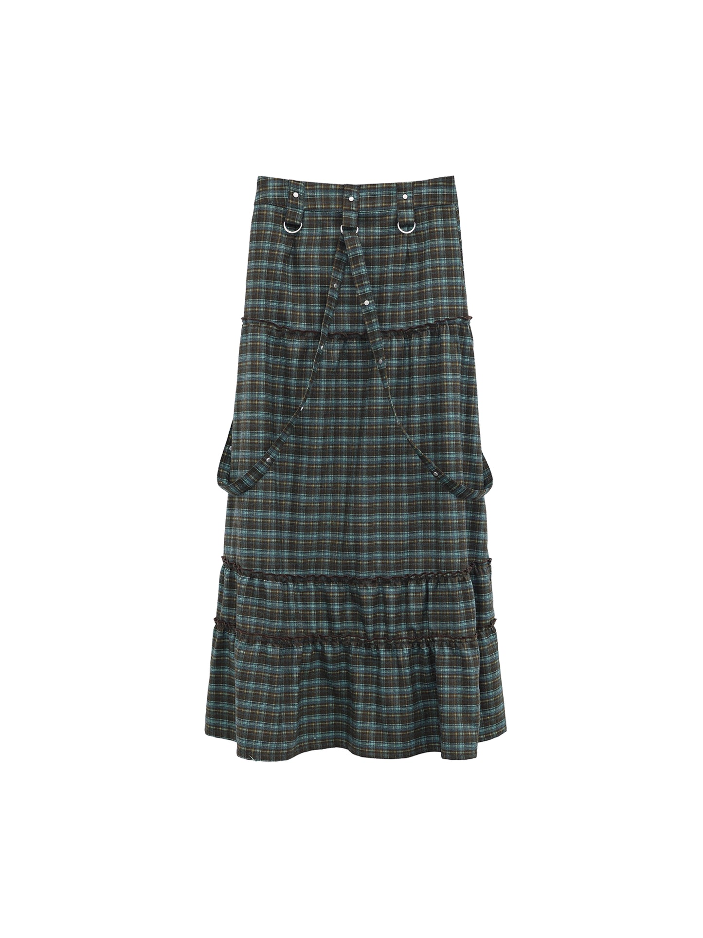 TIERED CHECK SKIRT