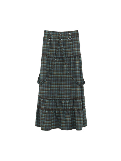 TIERED CHECK SKIRT