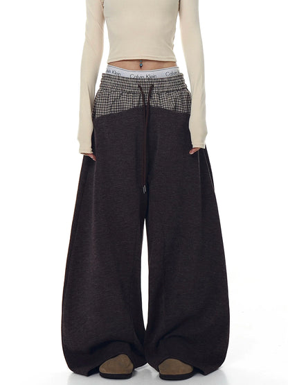 LAYERED WAIST WIDE PANTS