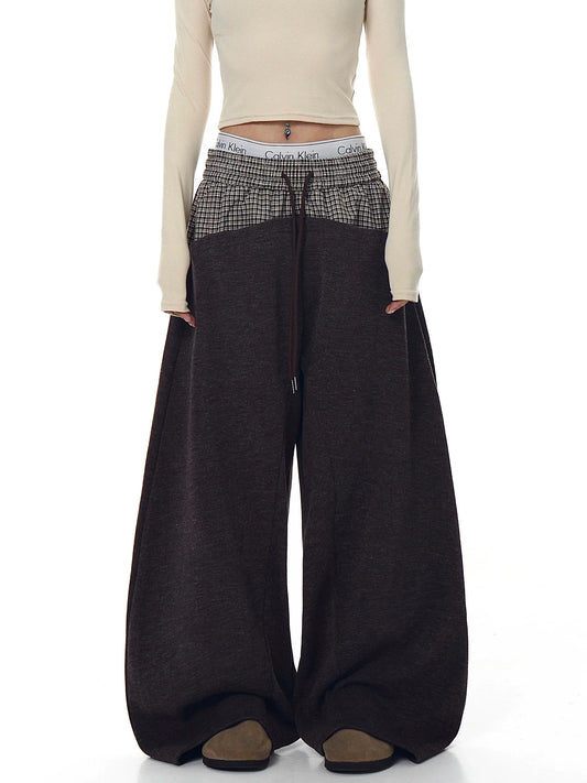 LAYERED WAIST WIDE PANTS