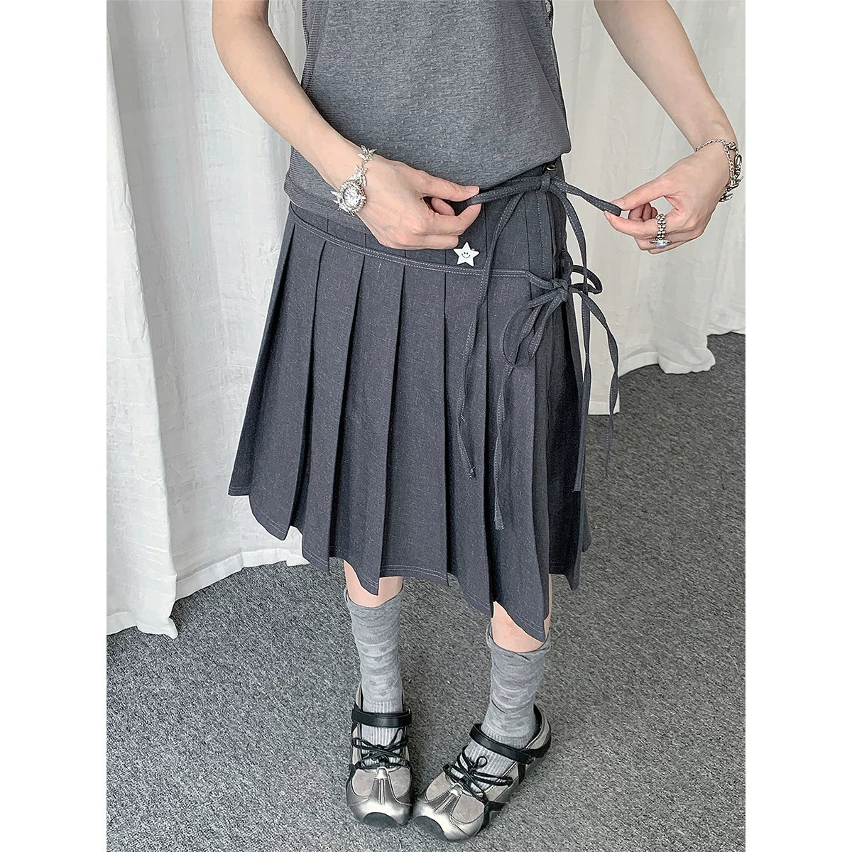 VINTAGE PLEATED A-LINE SKIRT