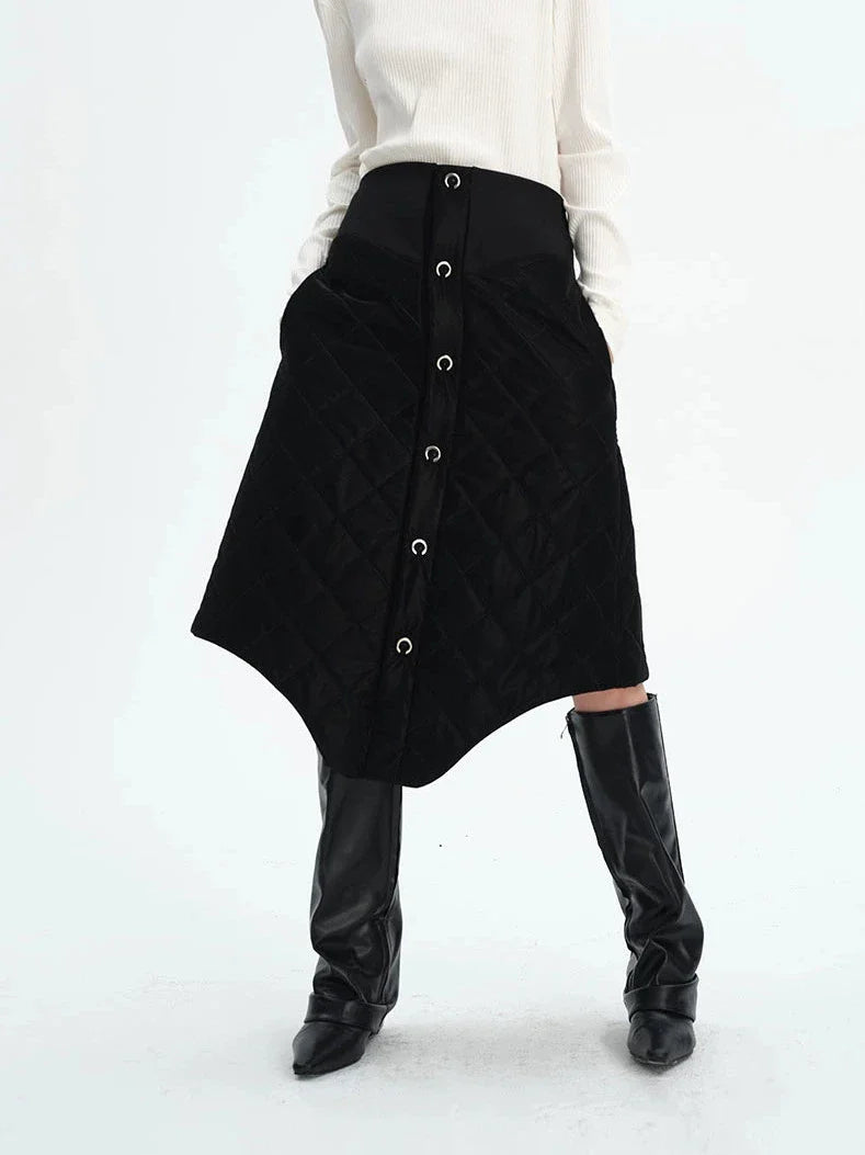 WINTER 3D QUILTED COTTON SKIRT