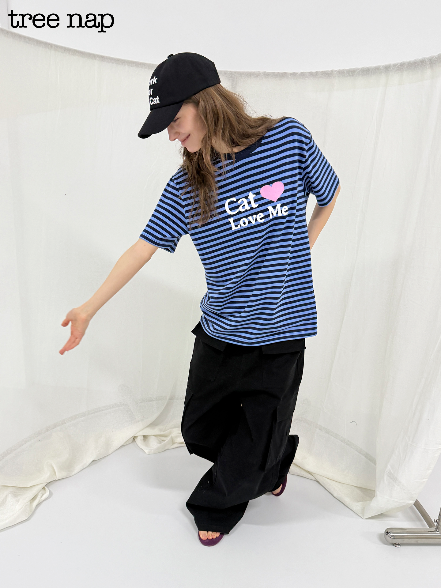 PLAYFUL STRIPED CAT & DOG TEE