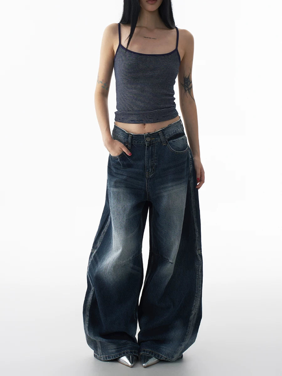 WASHED WIDE-LEG JEANS