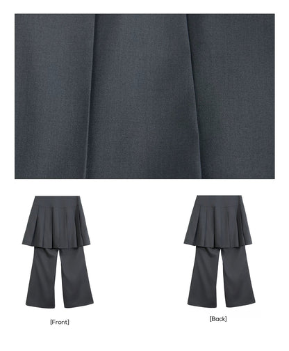 PLEATED FLARE TROUSERS