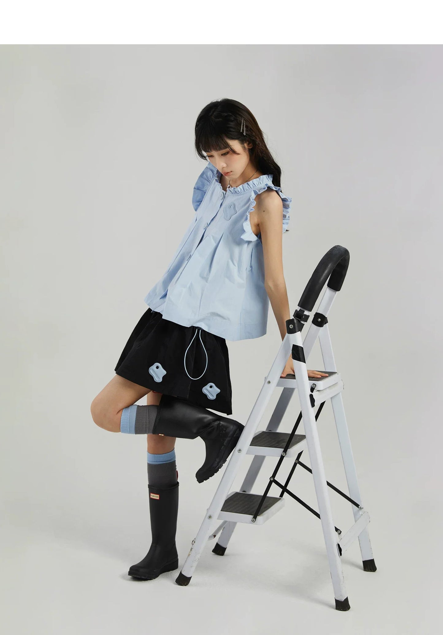 COLOR-BLOCK A-LINE MINI SKIRT