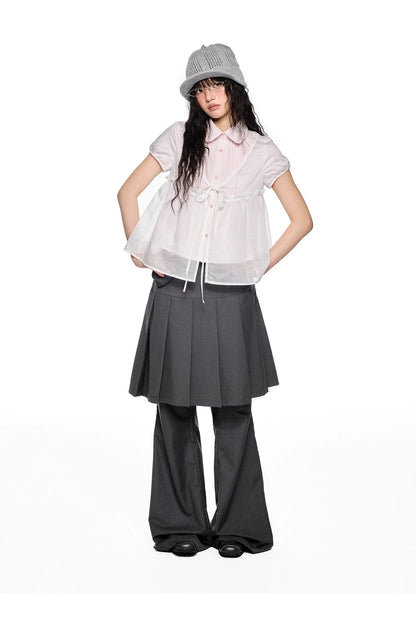 PLEATED FLARE PANTS SET