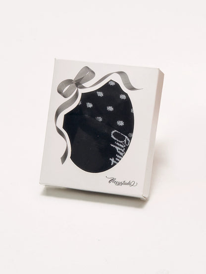 POLKA DOT STRIPED MID-CALF SOCKS