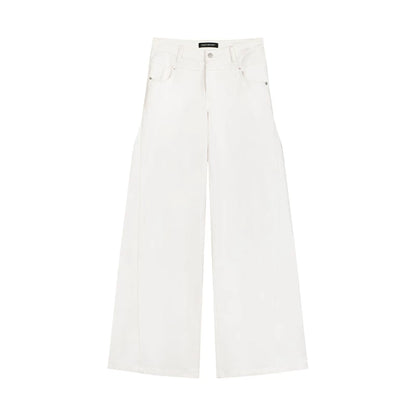 CASUAL WIDE-LEG TWILL PANTS