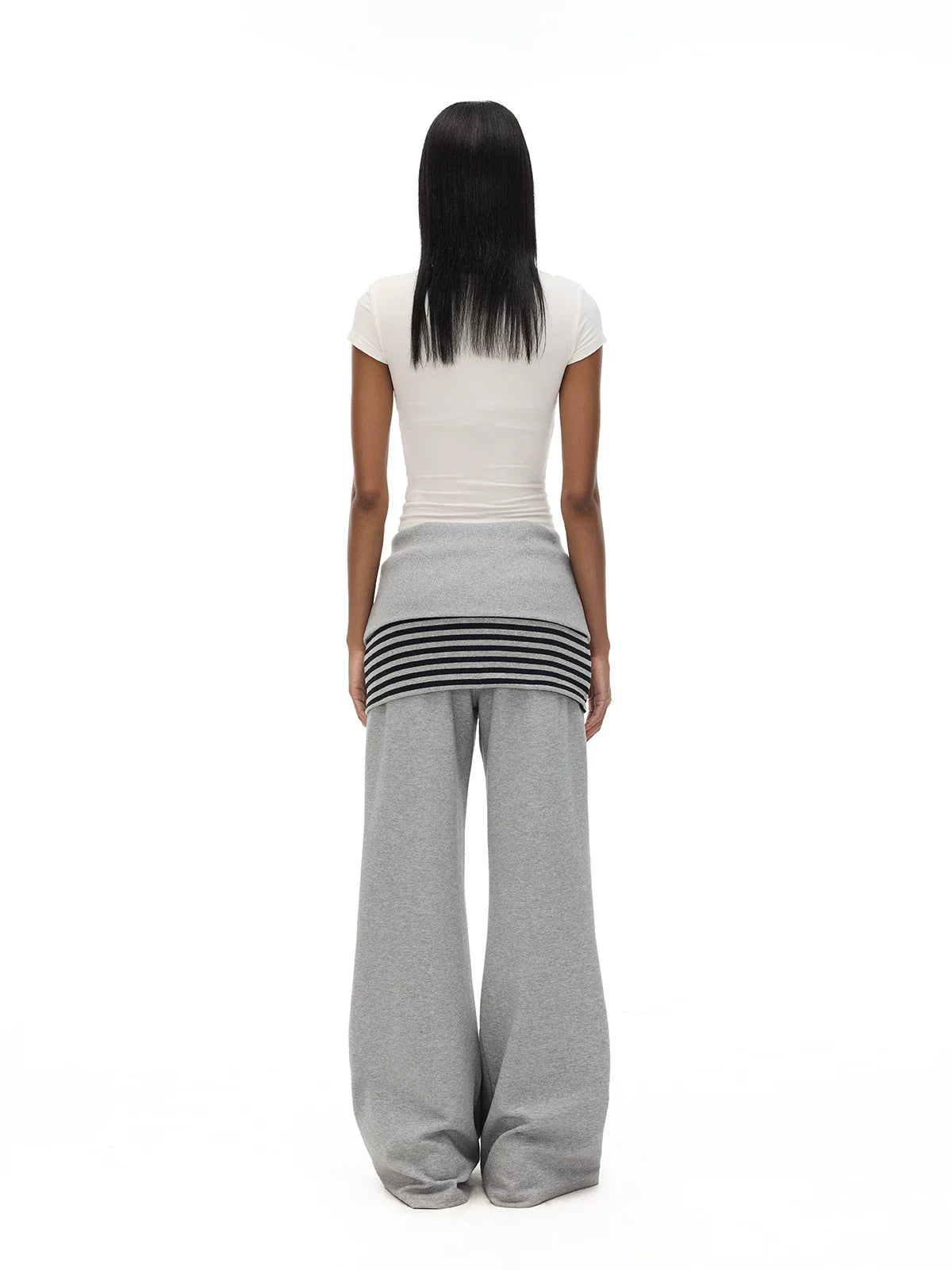 ADJUSTABLE WAIST WIDE-LEG SWEATPANTS