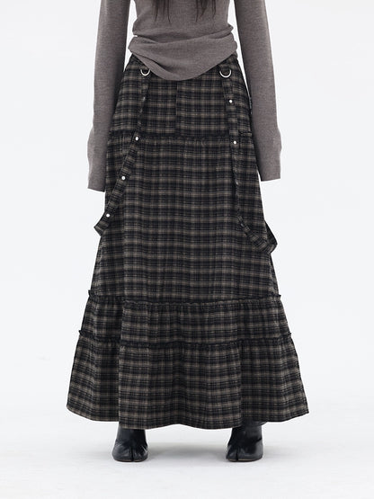 TIERED CHECK SKIRT