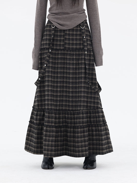TIERED CHECK SKIRT