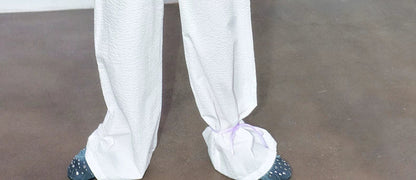 LACE-PANEL WIDE-LEG PANTS