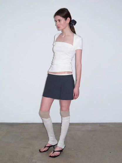 FAUX TWO-PIECE CROP TOP