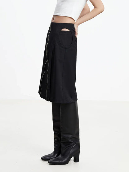 A-LINE SKIRT WITH CUTOUTS
