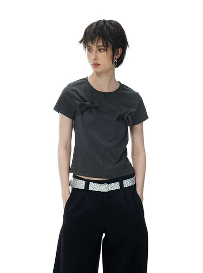 DECONSTRUCTED BOW T-SHIRT