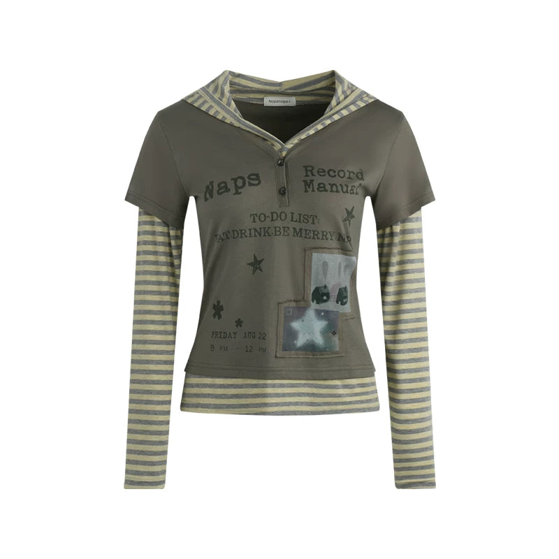 SPLICED HOODIE T-SHIRT