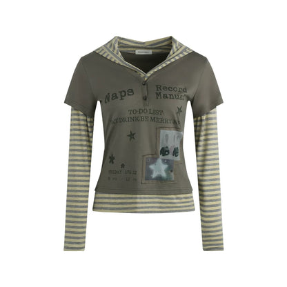 SPLICED HOODIE T-SHIRT