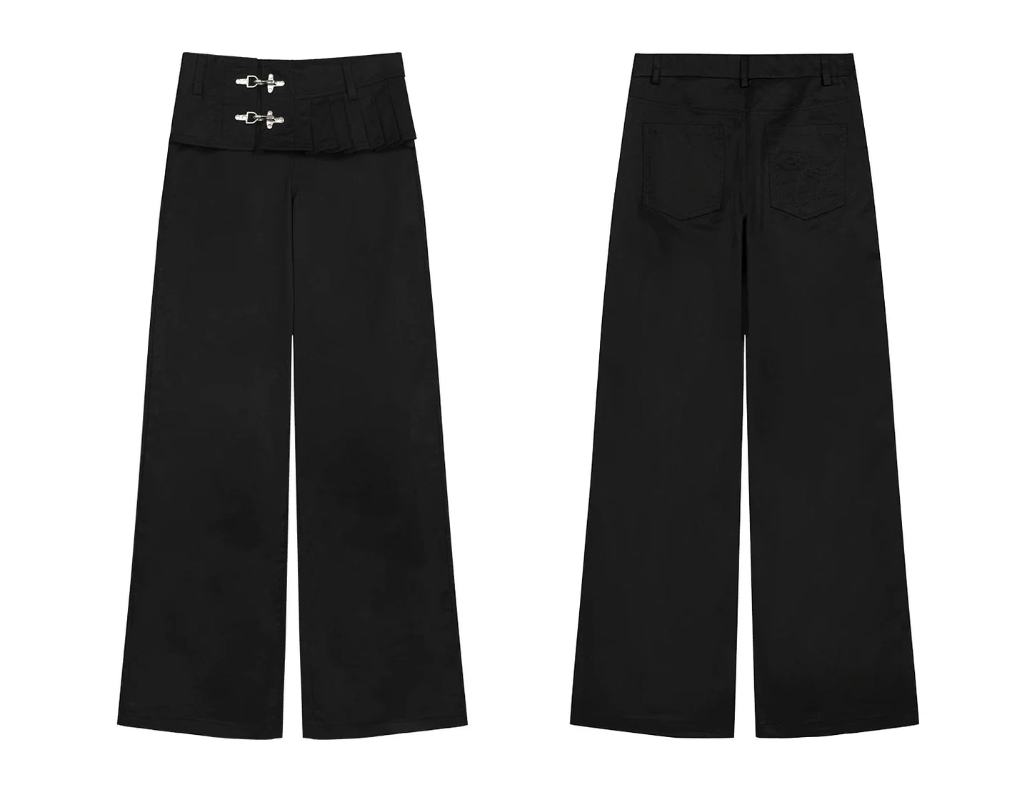 LOW-WAIST STYLISH PANTS WITH BUCKLE
