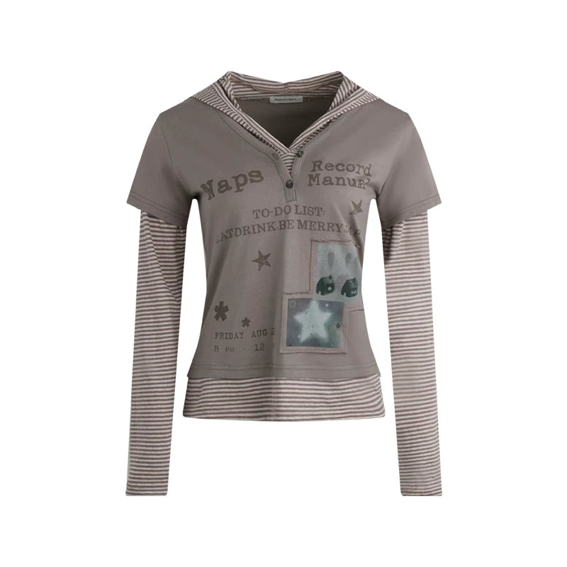 SPLICED HOODIE T-SHIRT