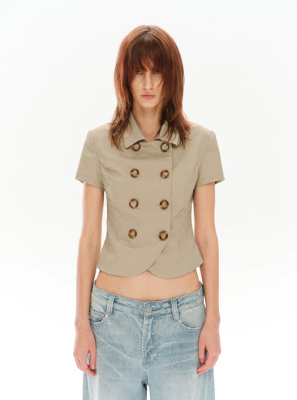 CROPPED DOUBLE-BREASTED BLAZER